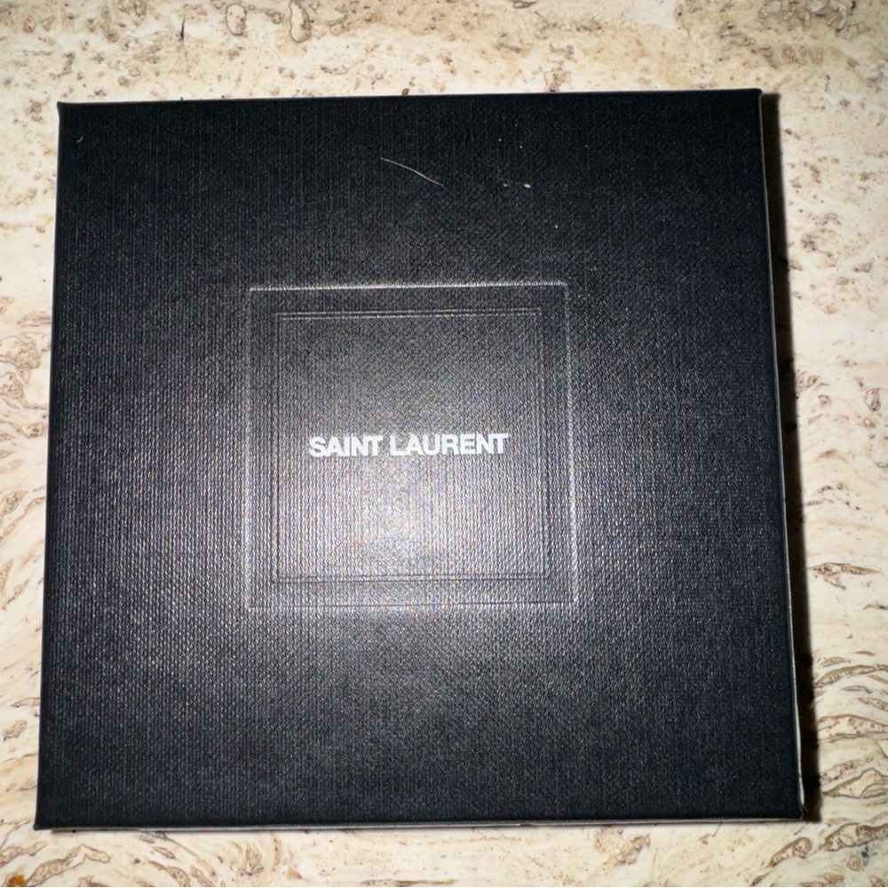 YSL CARD MIRRIOR HOLDER NEW IN BOX PPW BLACK